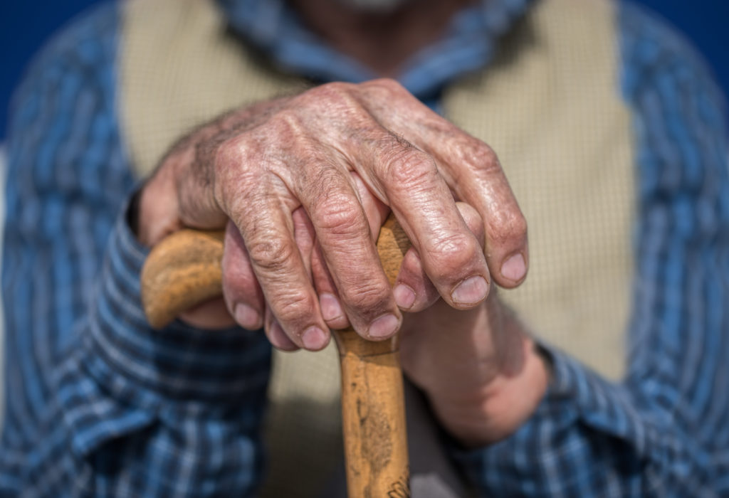 elderly man hands