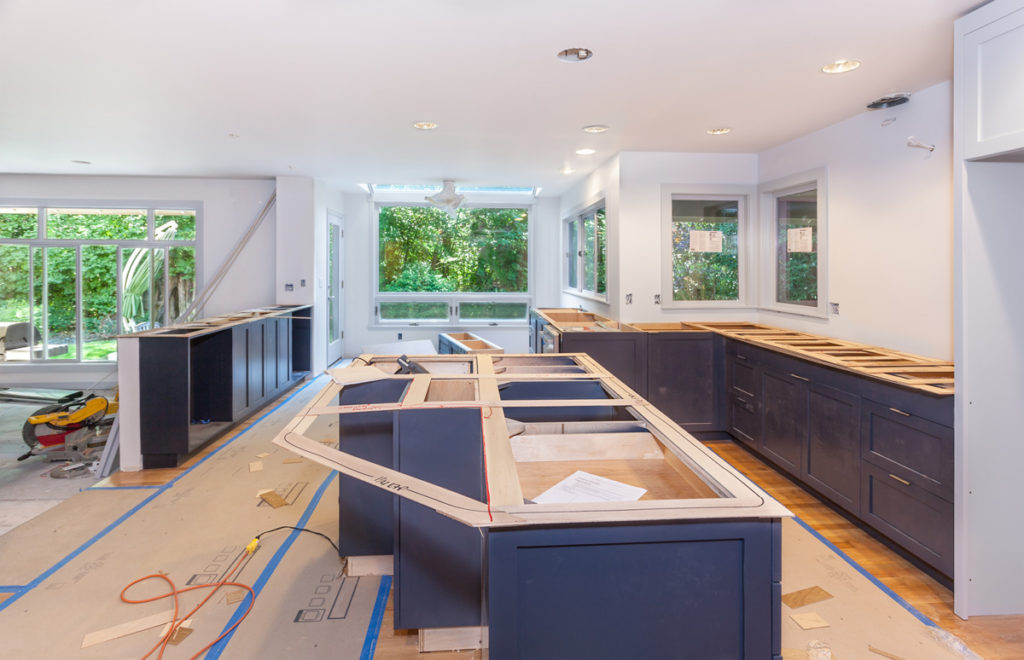 A kitchen being remodeled in an El Paso home.